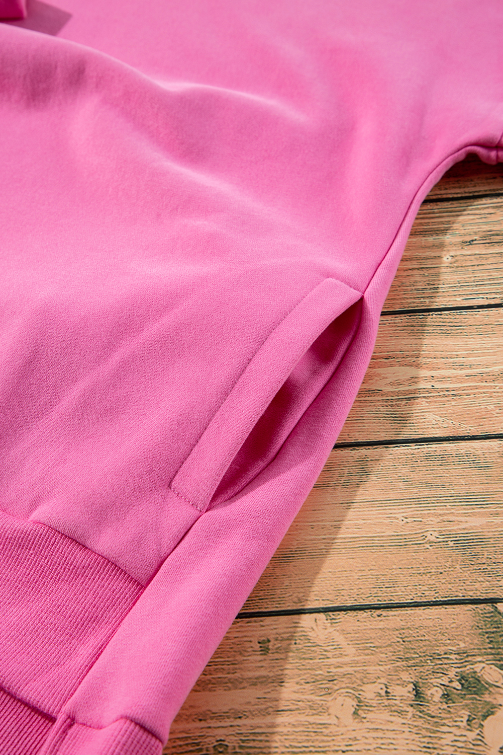 Grass Green Solid Fleece Lined Drop Shoulder High Low Sweatshirt