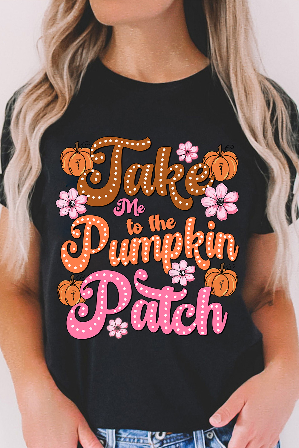 Black Halloween Ghost Pumpkin Print Crew Neck T Shirt