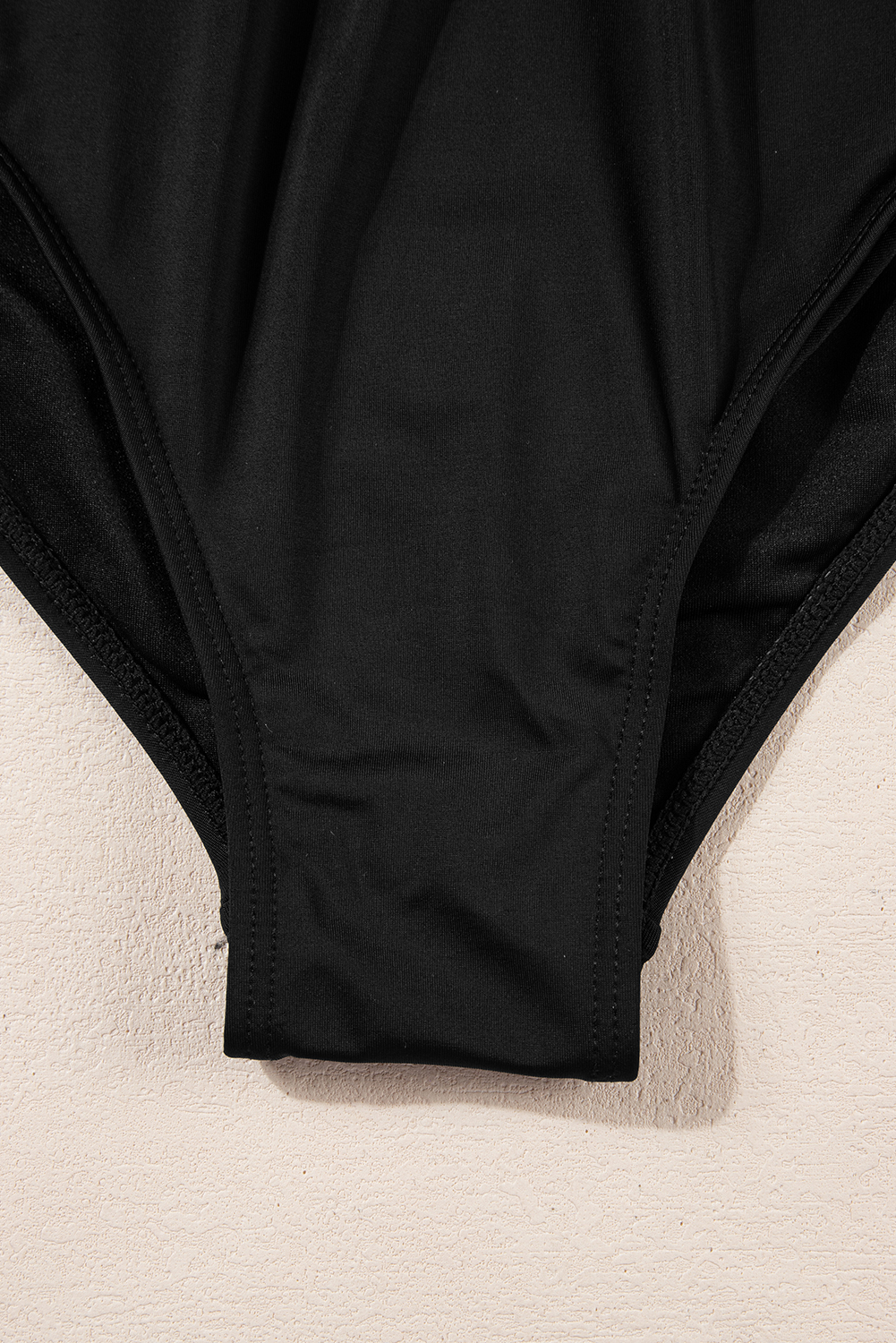 Black V Neck Twist Ruched Crisscross Backless One-Piece Swimsuit