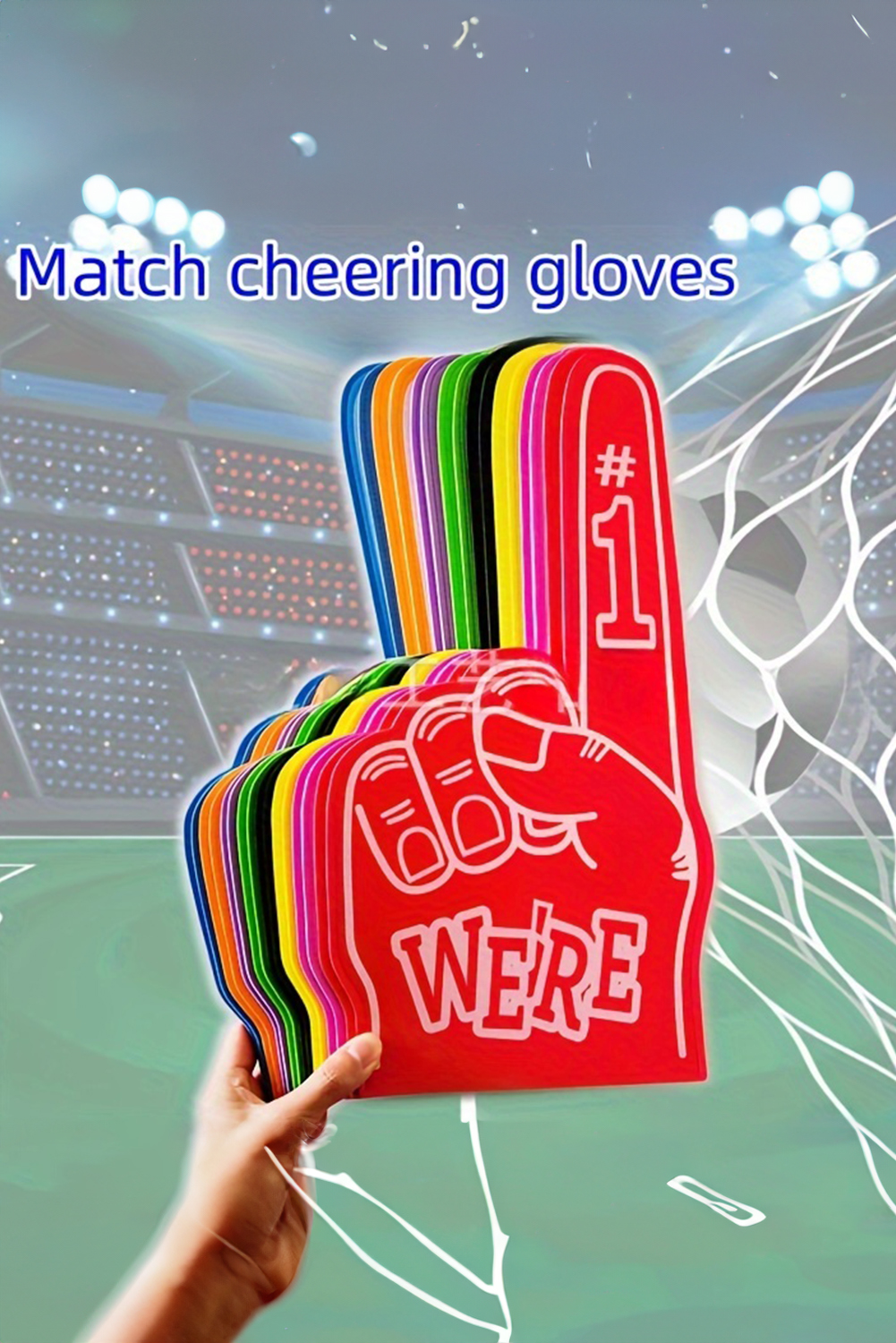 Black WE'RE NO.1 Game Day EVA Foam Cheering Gloves