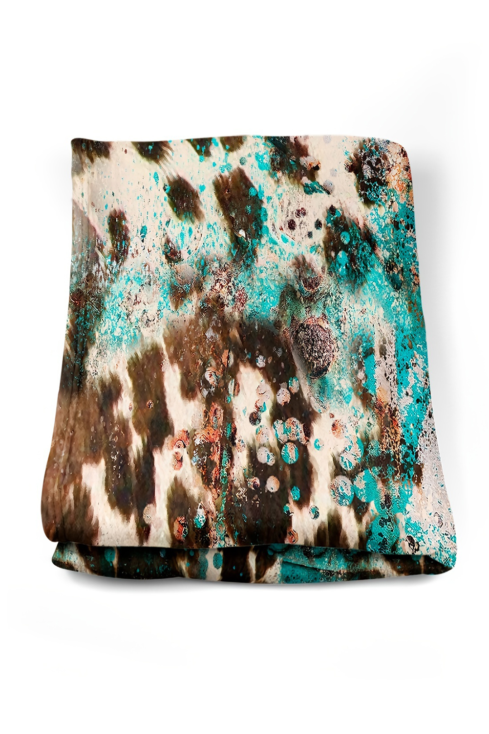 Multicolour Cow Spots Plush Blanket