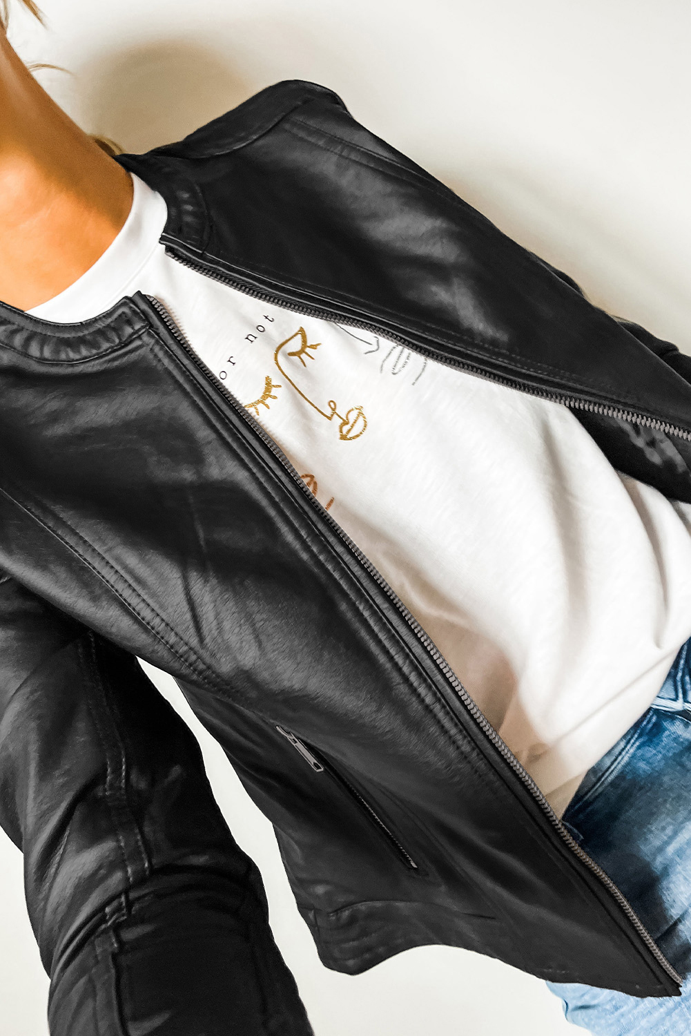 Chestnut Solid Faux Leather Zipper Slim Fit Bomber Jacket