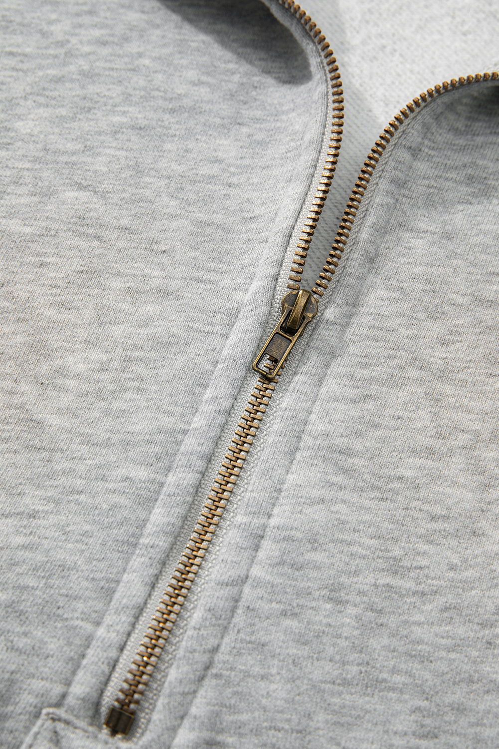 Bonbon Fleece Lined Half Zipper Kangaroo Pockets Loose Hoodie
