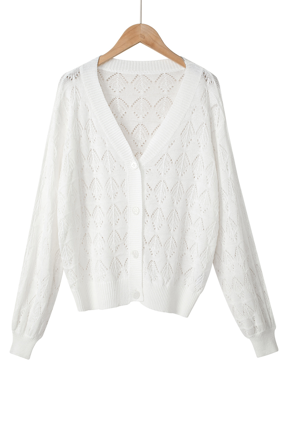 Fiery Red Lightweight Buttoned Front Crochet Cardigan