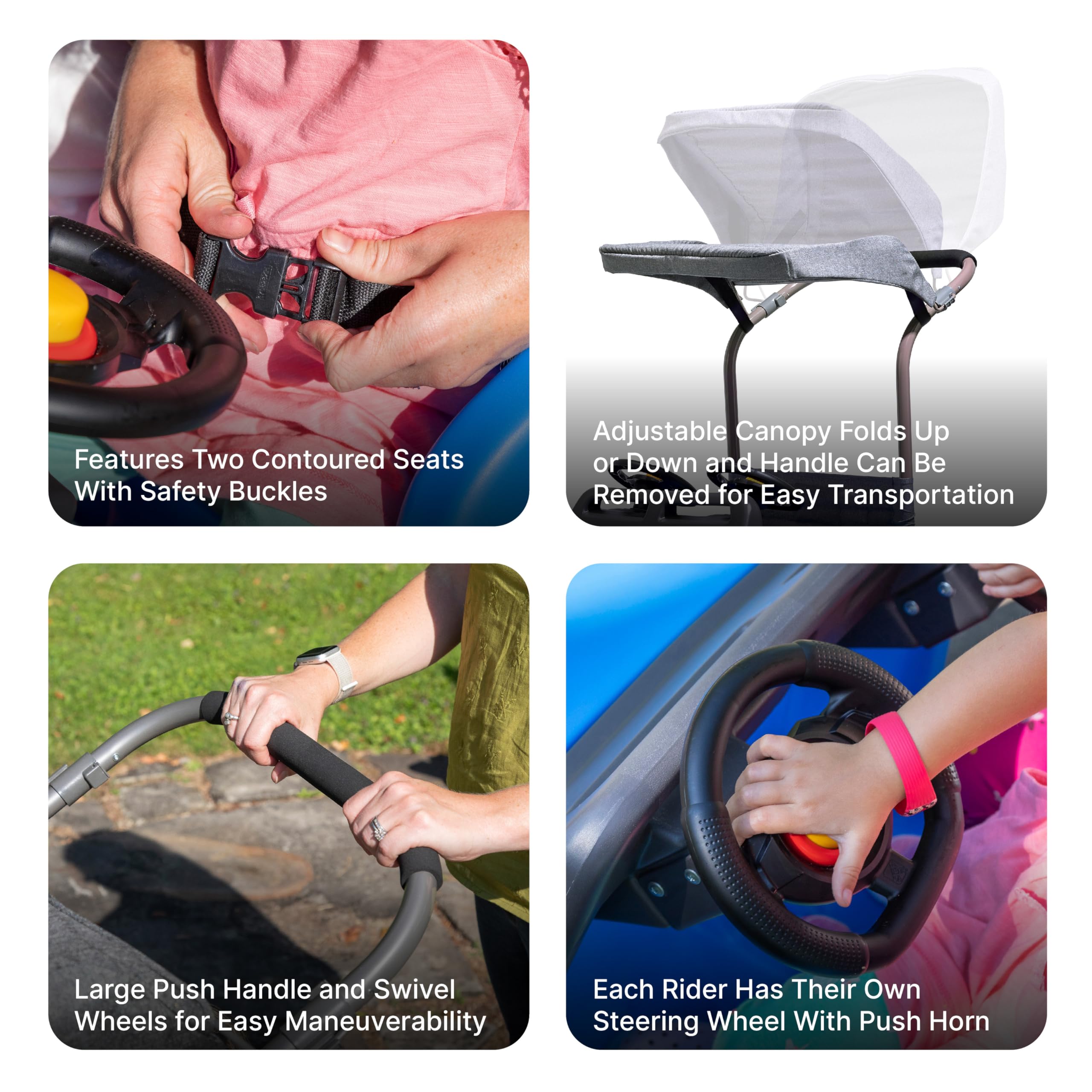 Step2 Side-by-Side Push Around SUV, Kids Push Car, 2 Seats