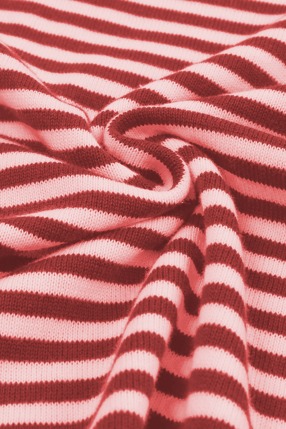 Fiery Red Striped Contrast Trimmed Drop Shoulder Sweater