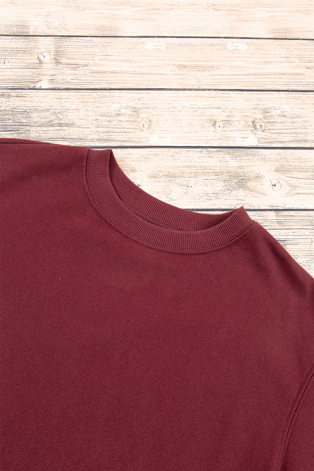 Navy Blue Plain Drop Shoulder Crewneck Pullover Sweatshirt