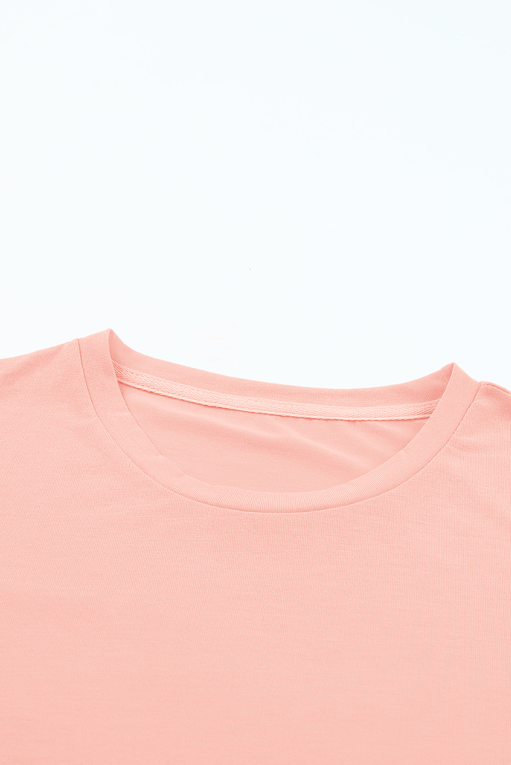 Khaki Casual Plain Crew Neck Tee
