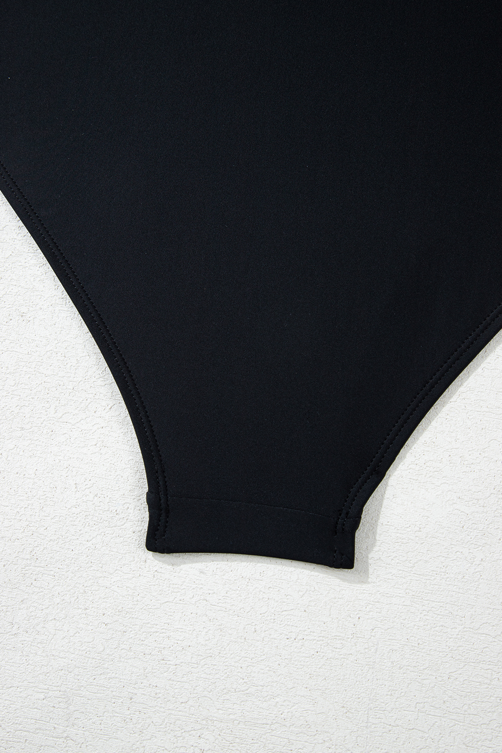 Black Asymmetric Ruffle Shoulder Pleated One Piece Swimsuit