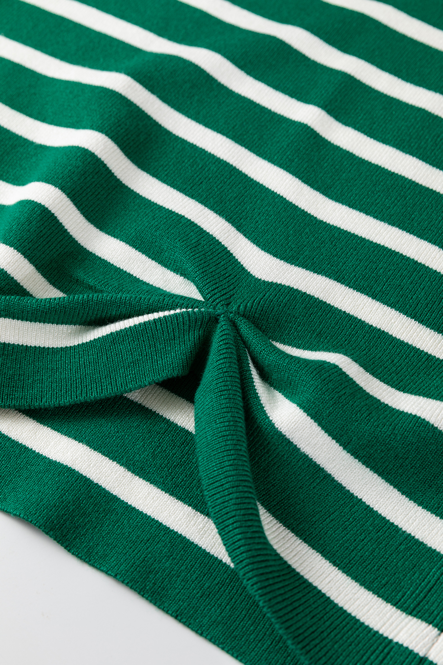 Green Stripe Crew Neck Sleeveless Sweater Vest