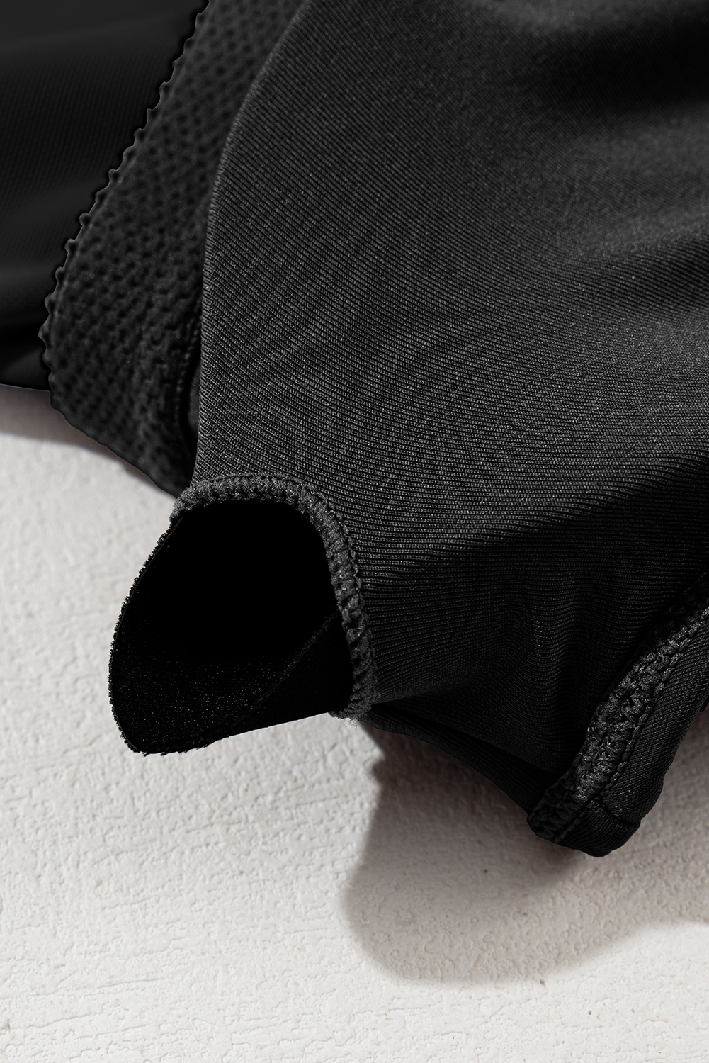 Black Grommet Shoulder Strap Pleated Swim Dress