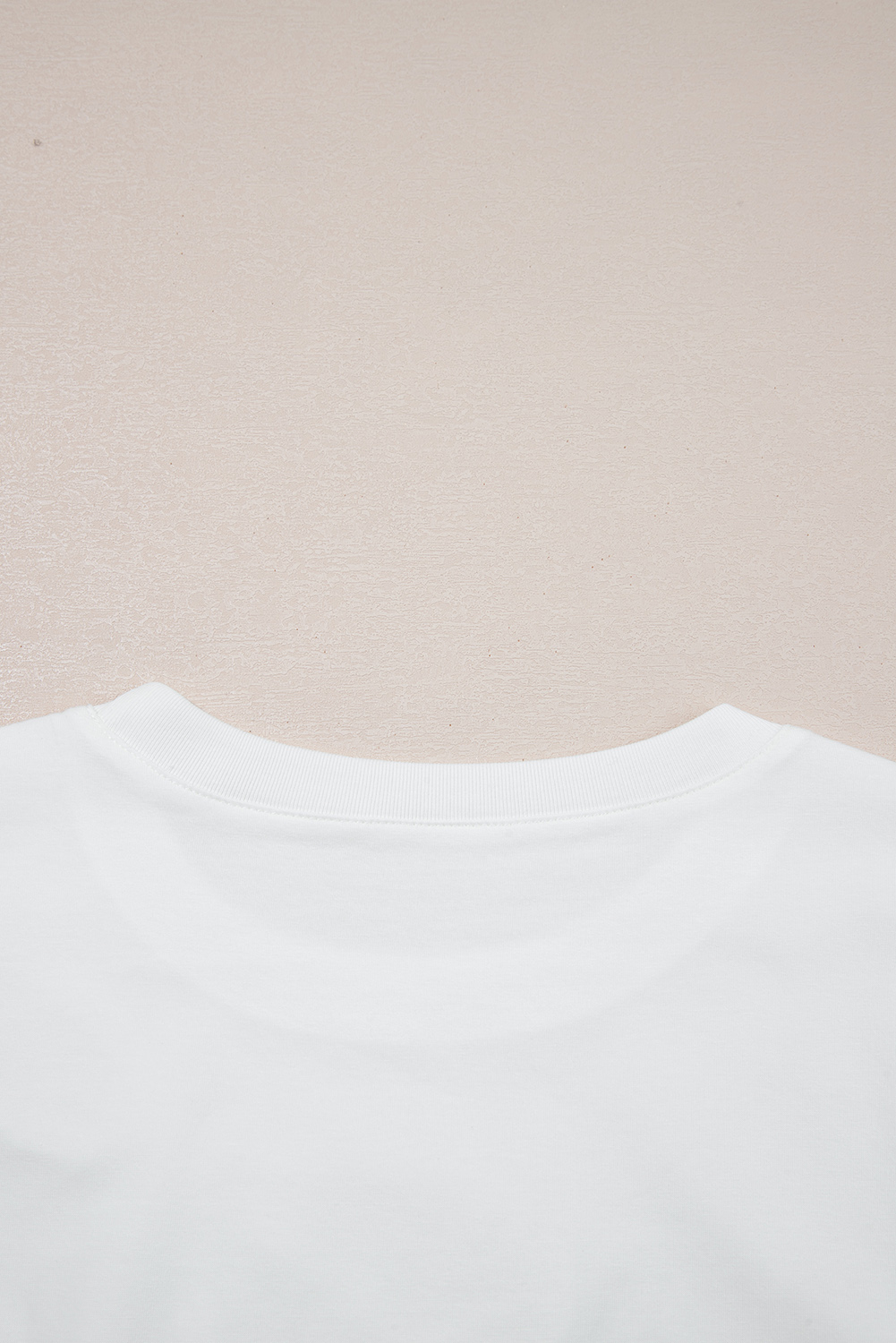 White Rhinestone Bow Embellished Round Neck Tee