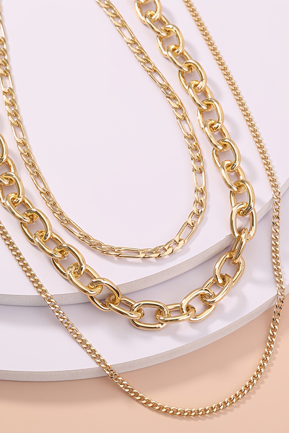 Gold Plated Chain 3pcs Necklace Set