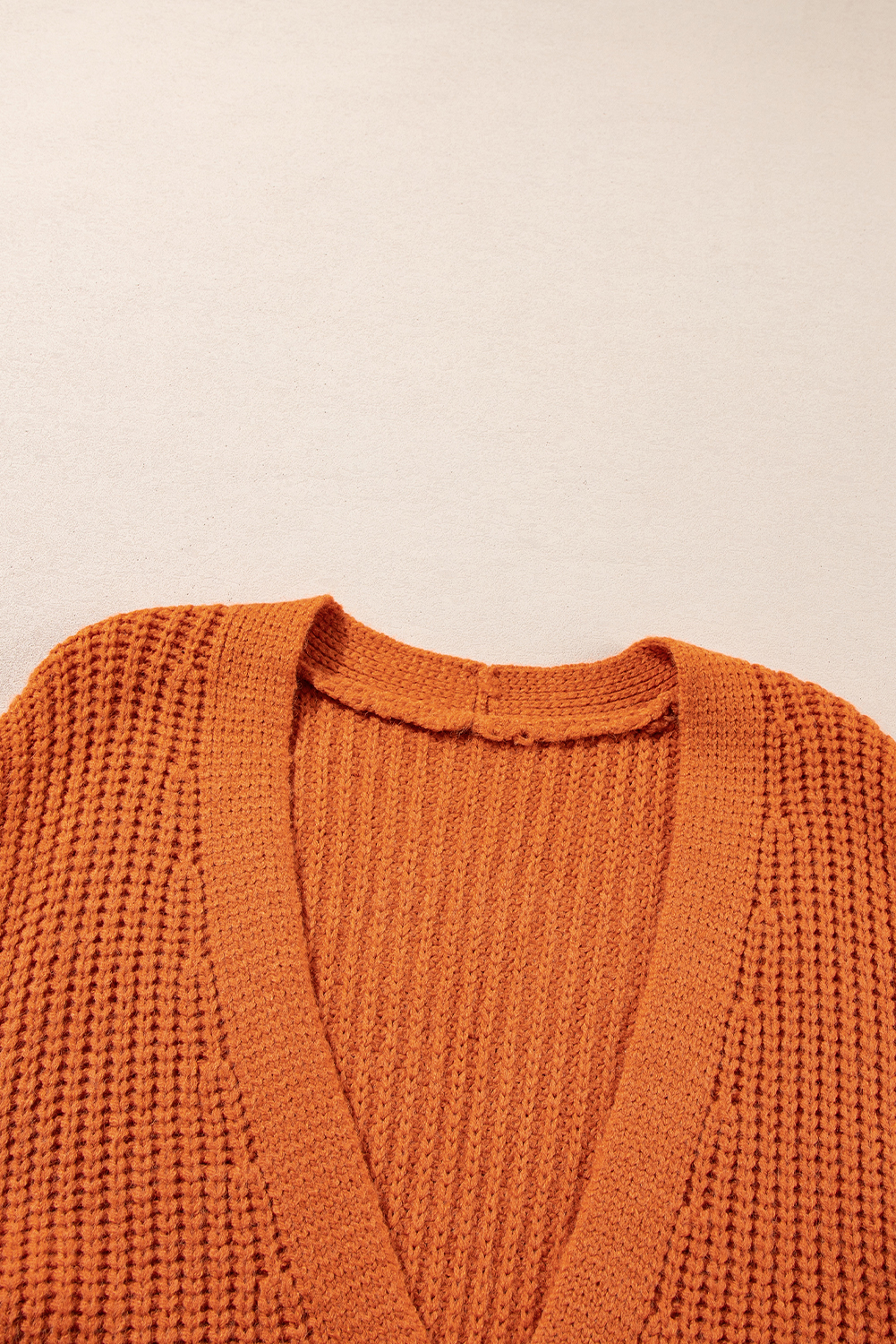 Gold Flame Button Front V Neck Chunky Cardigan Sweater