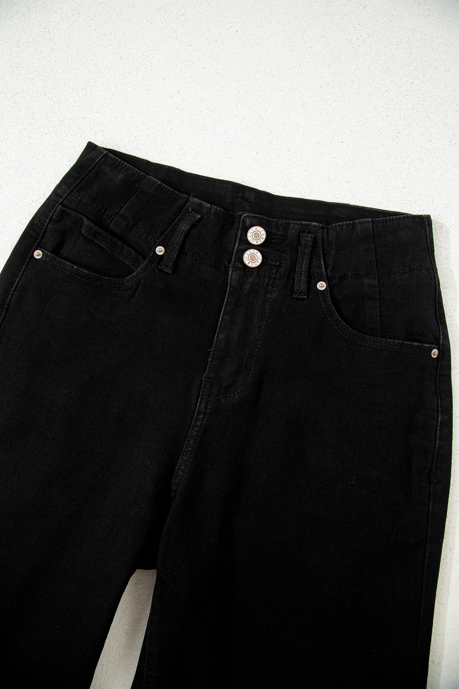Bonbon 2-Button High Waist Flared Bottom Jeans
