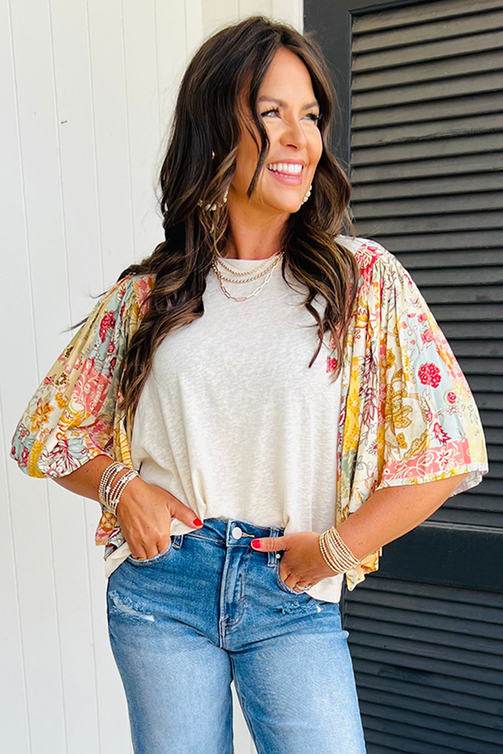 Dusk Blue Loose Straight Leg Cropped High Waist Jeans