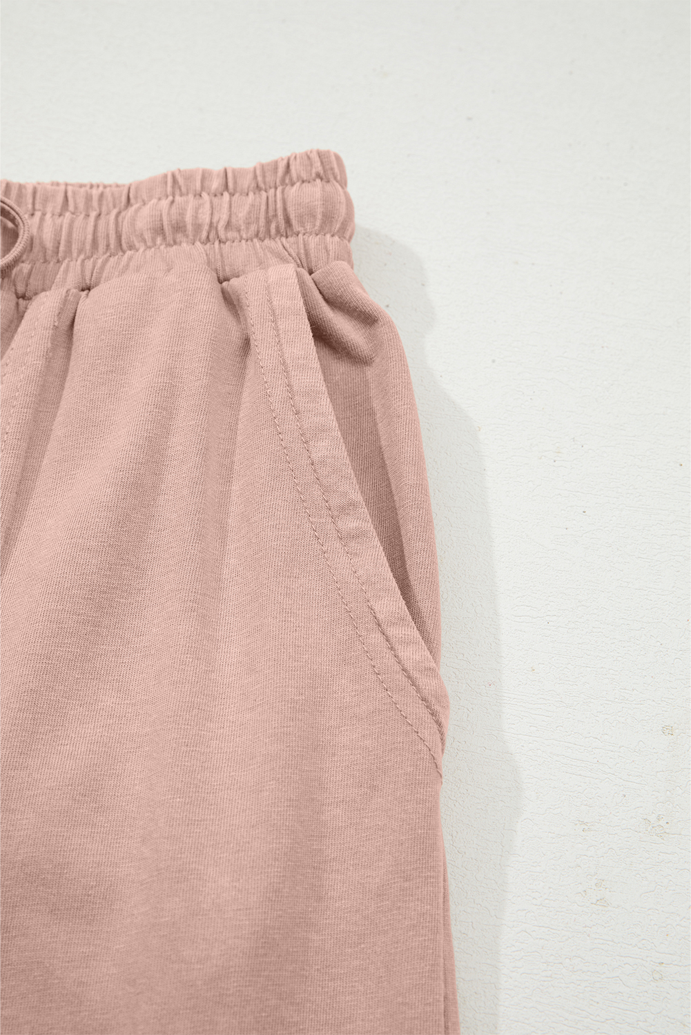 Light Grey Flower Patch Mineral Washed Terry Knit Cropped Wide Leg Pants