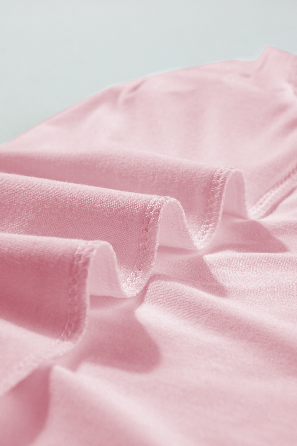 Pink Seamed Detail Contrast Lace Raglan Sleeve Tee