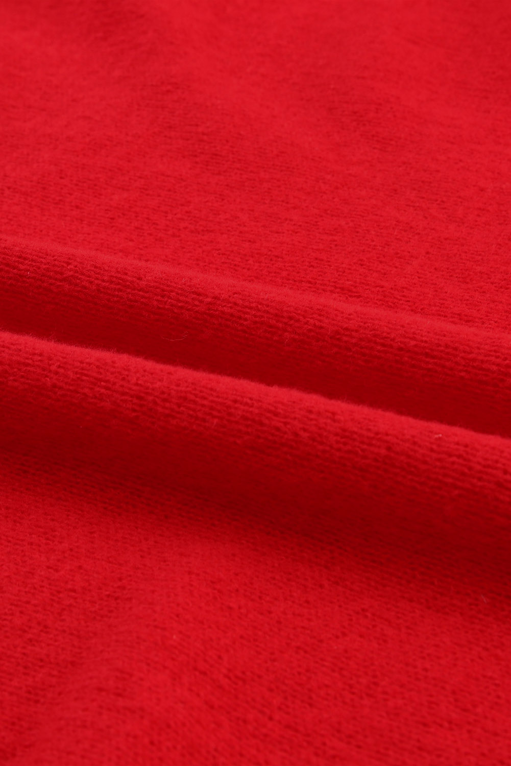 Fiery Red Merry Letter Embroidered High Neck Sweater