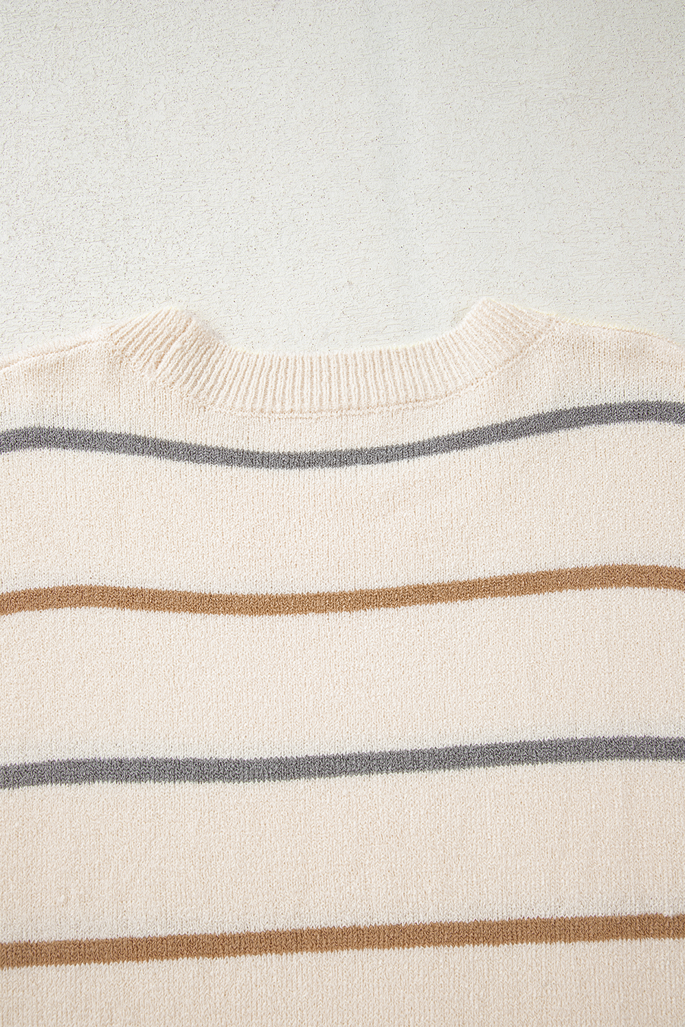 Multicolour Striped Buttoned Front V Neck Drop Shoulder Cardigan Sweater