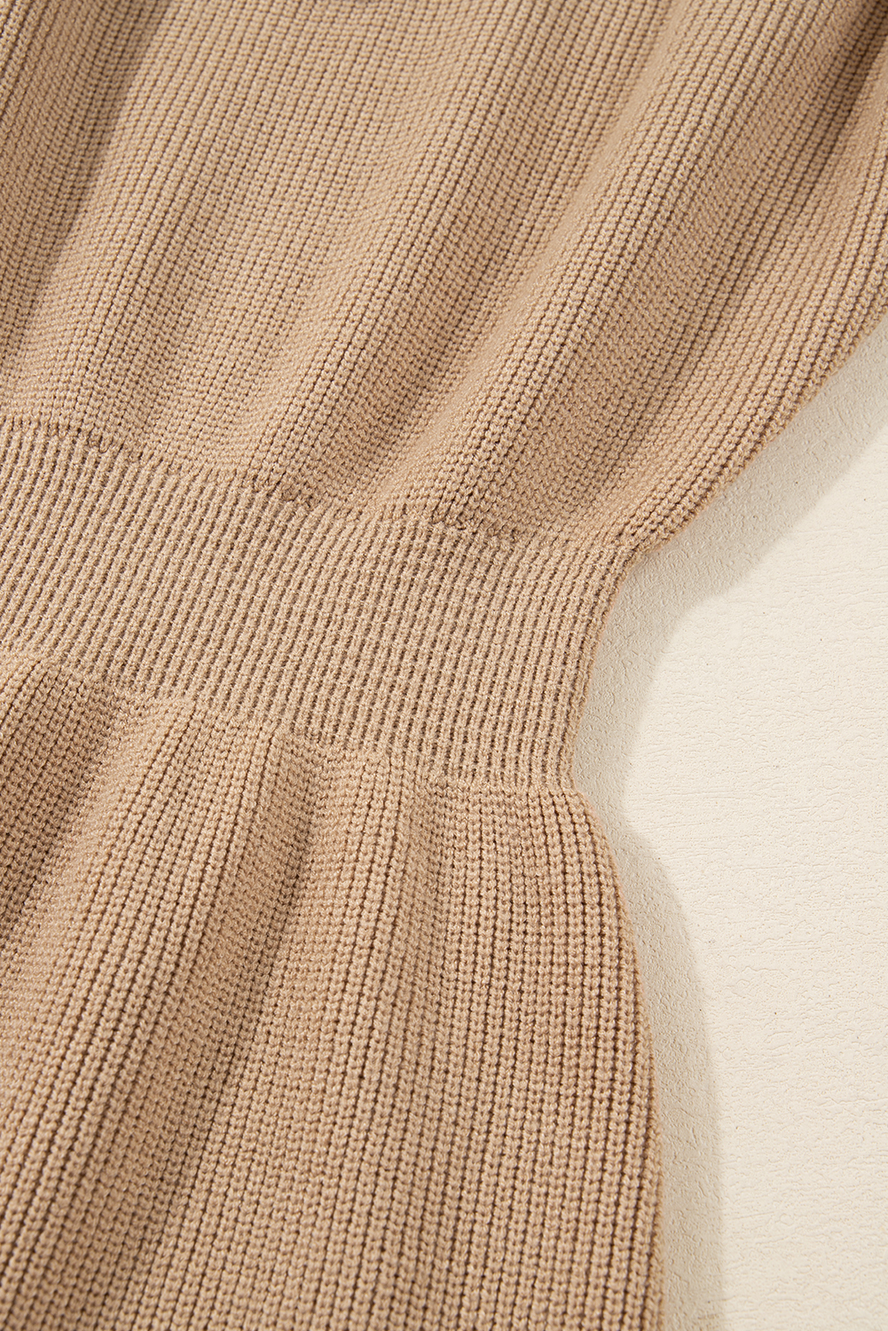 Smoke Gray Pearl Embellished Keyhole Ribbed Sweater Dress