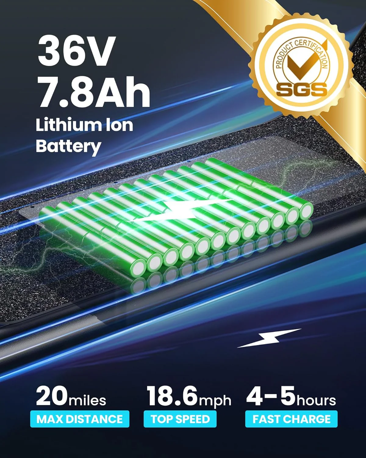 Adults Electric Scooter with Large Middle Basket