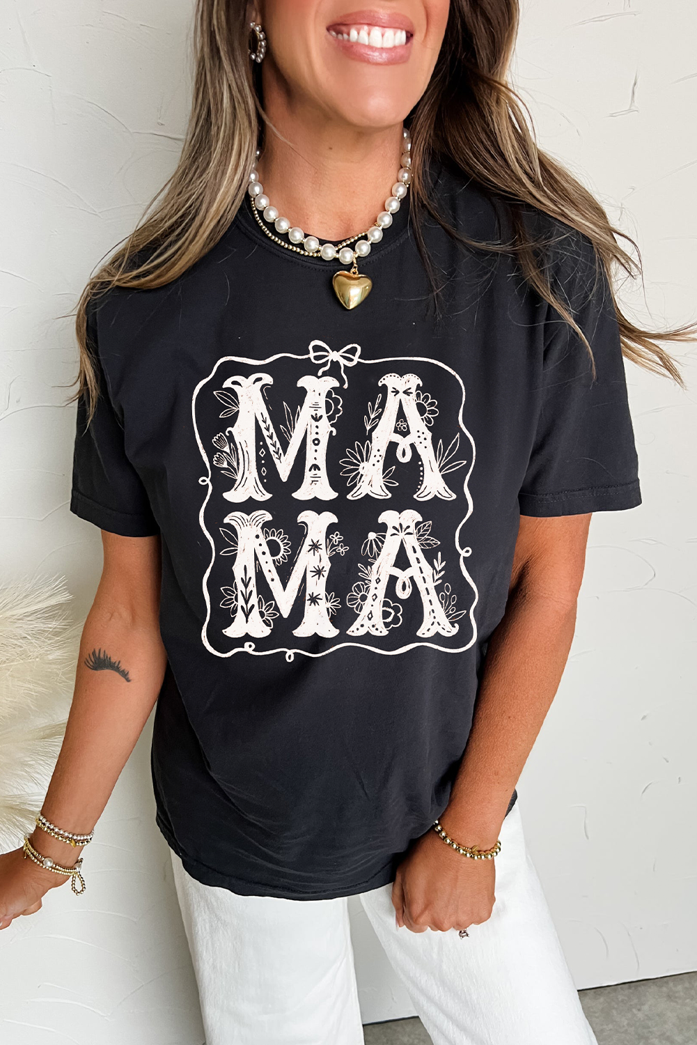 Black MAMA Artistic Graphic Tee