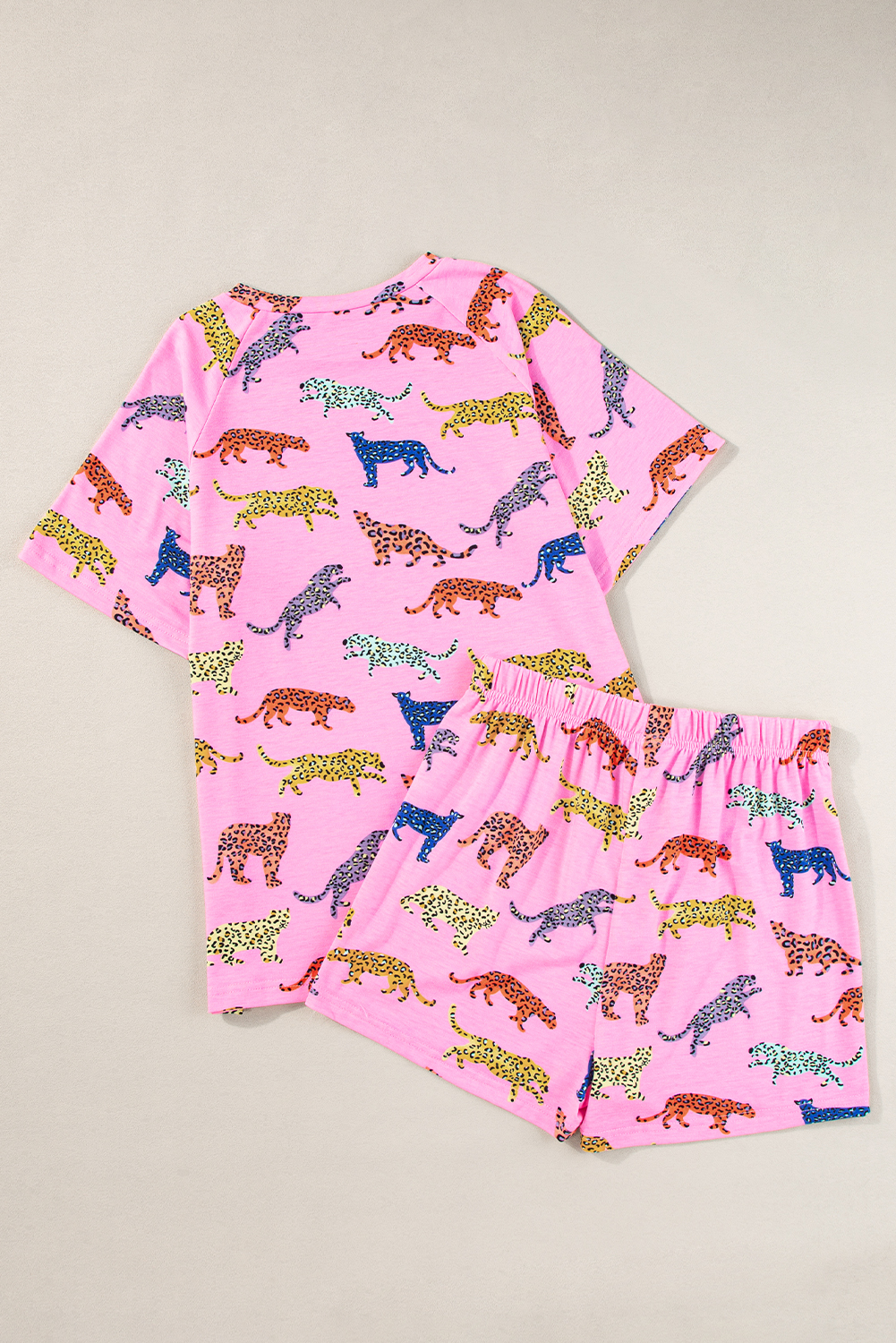 Pink Cheetah Print Shirt and Pants Pajama Set
