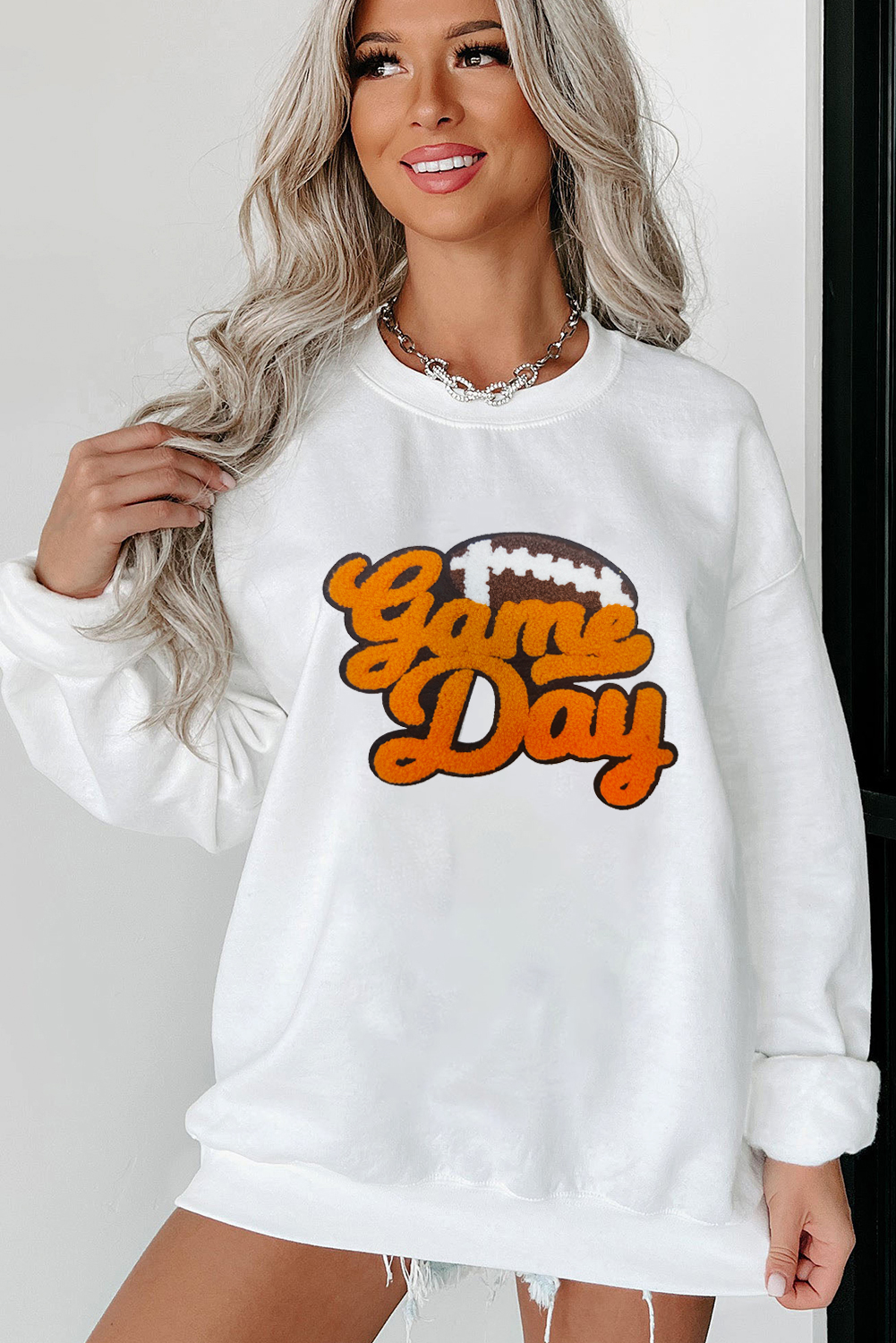 Parchment Shimmering Turkey Pattern Thanksgiving Holiday Sweatshirt