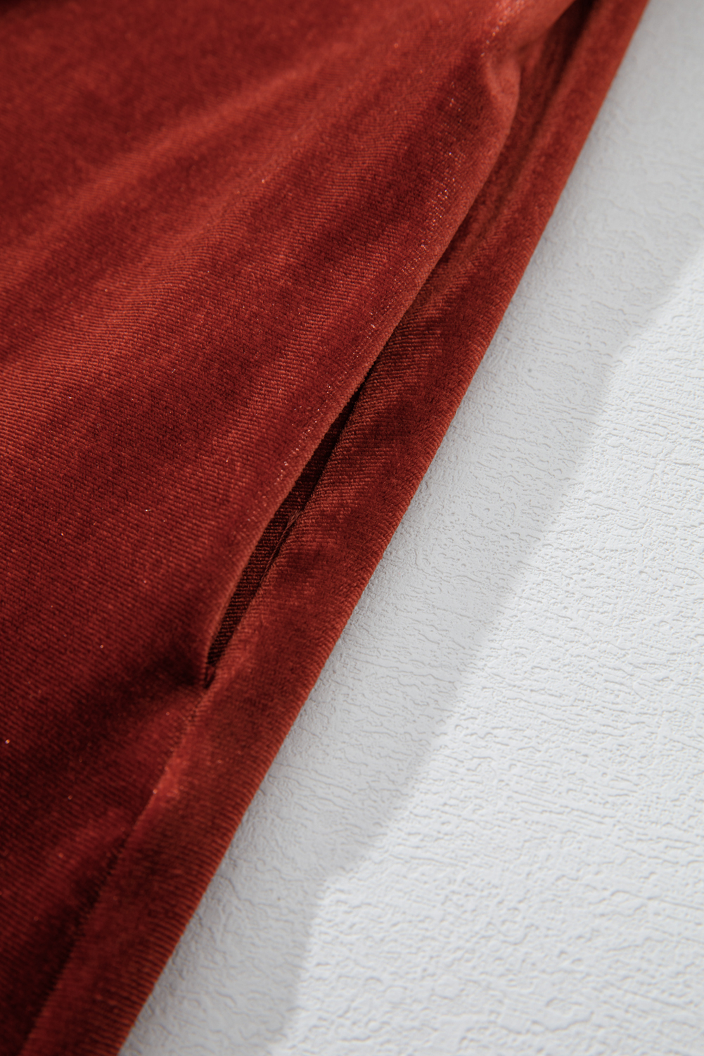 Cinnamon Velvet Smocked Neckline Puff Sleeve Shift Mini Dress