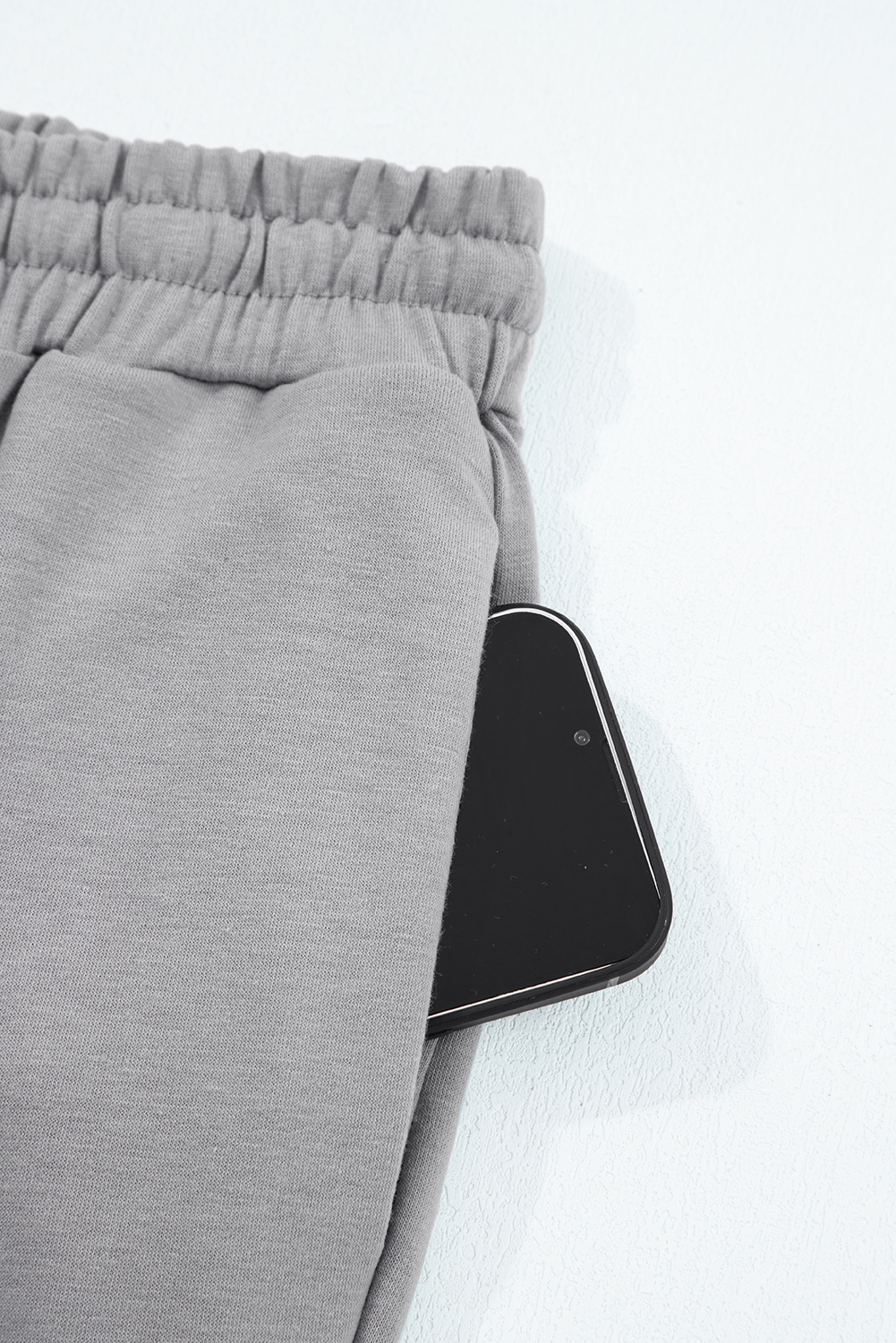 Gray Double Zipper Hooded Jacket and Sweatpants Active Set