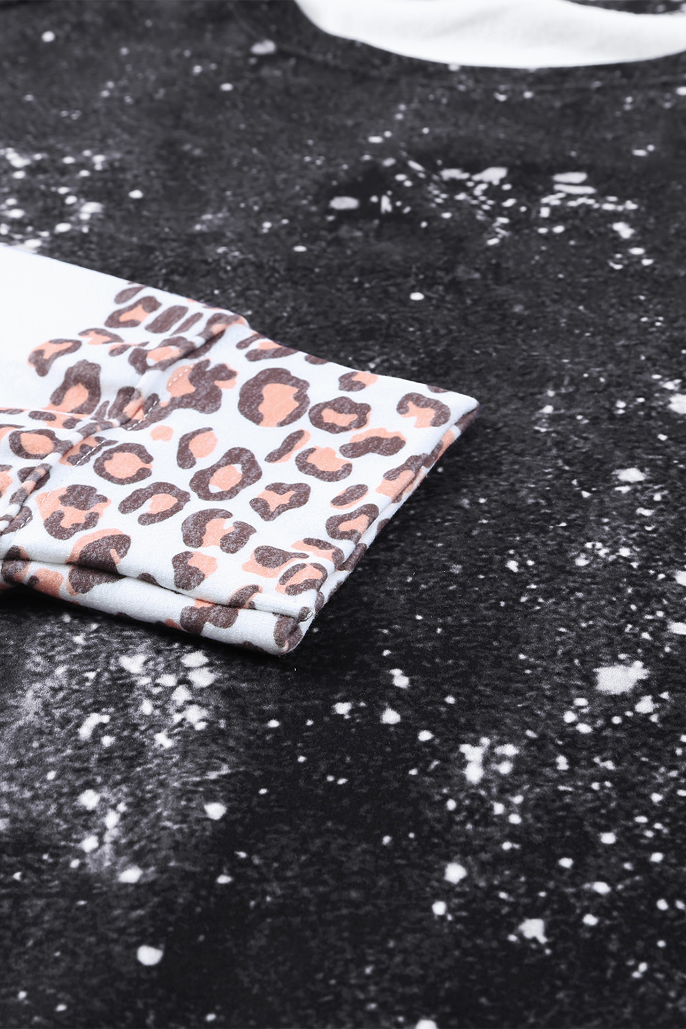 Fiery Red Leopard Bleached Pullover Sweatshirt