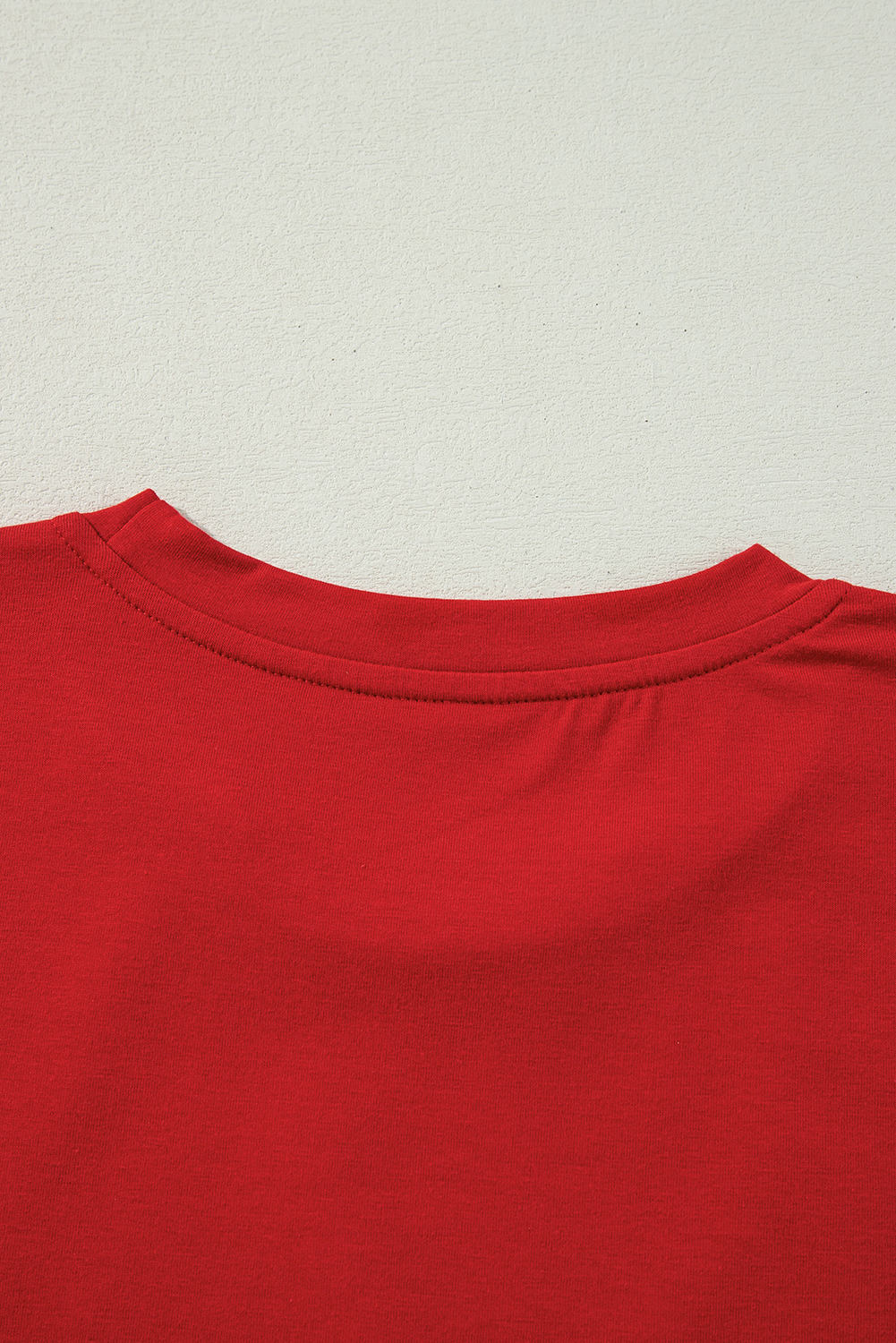 Red Sequined Christmas Tree Graphic Crewneck T Shirt