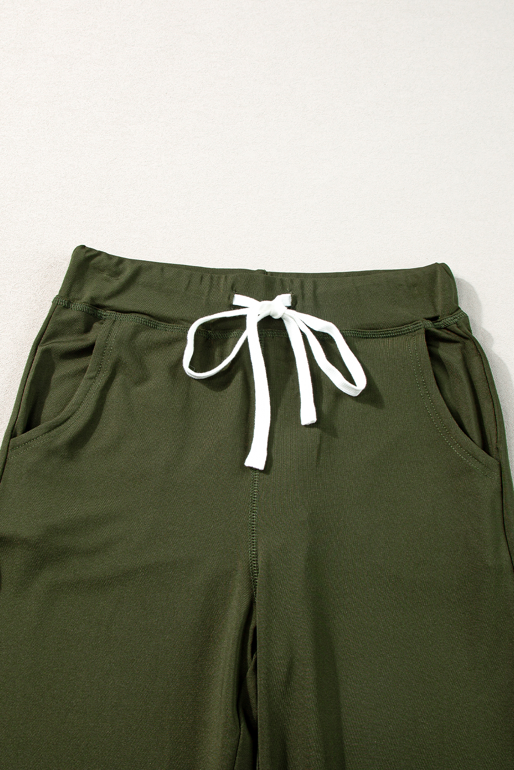 Black Drawstring Elastic Waistband Pocketed Joggers