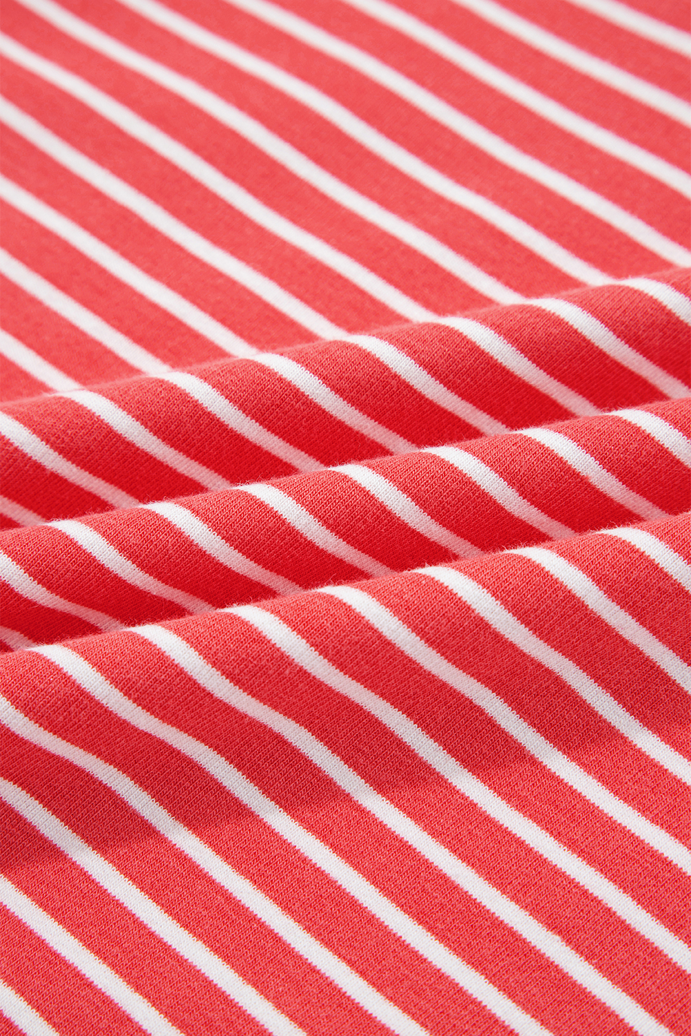 Red Stripe Puff Sleeve Stripe Hoodie