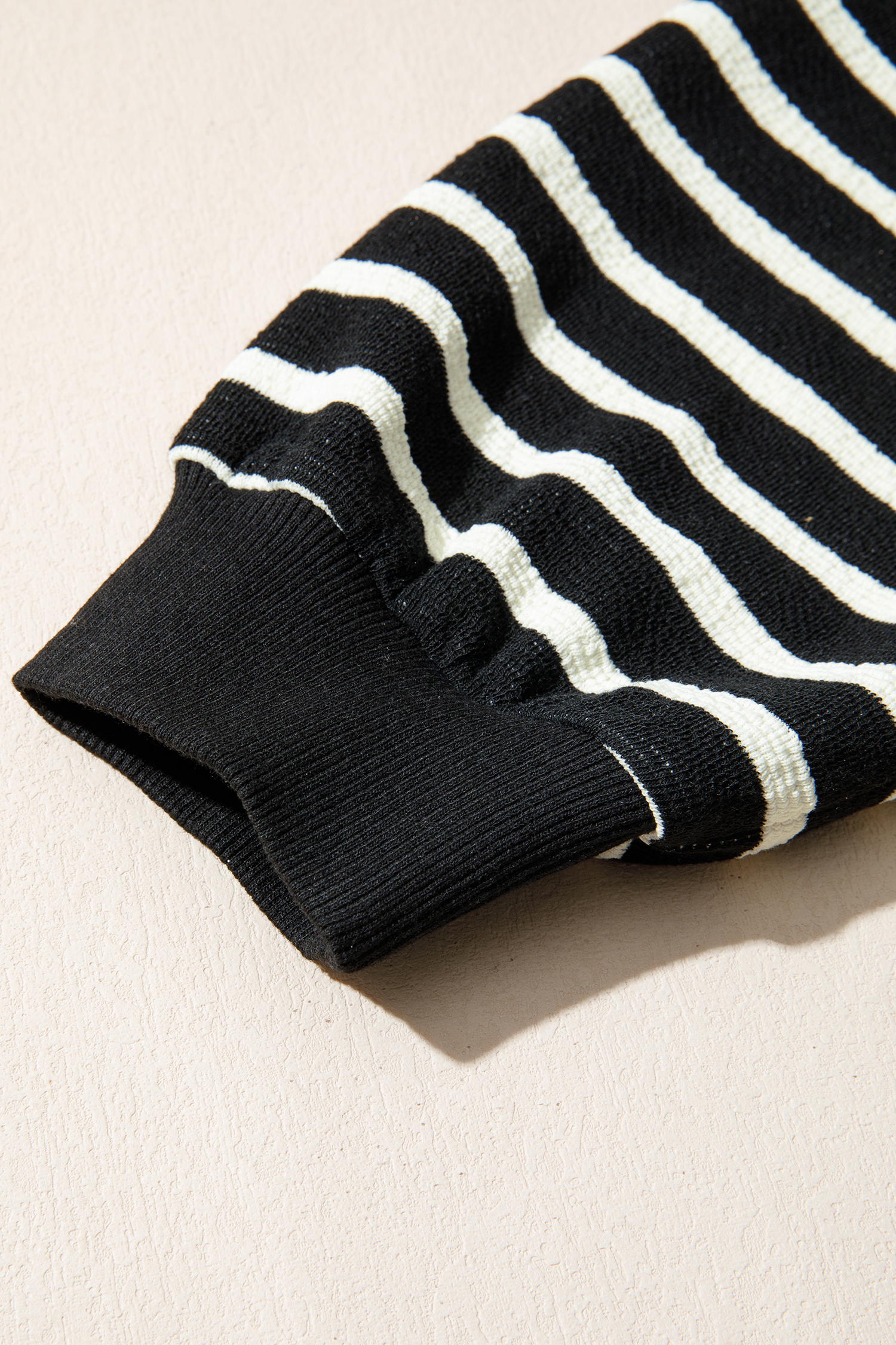 White Stripe Contrast MERRY Letter Christmas Print Drop Shoulder Sweatshirt