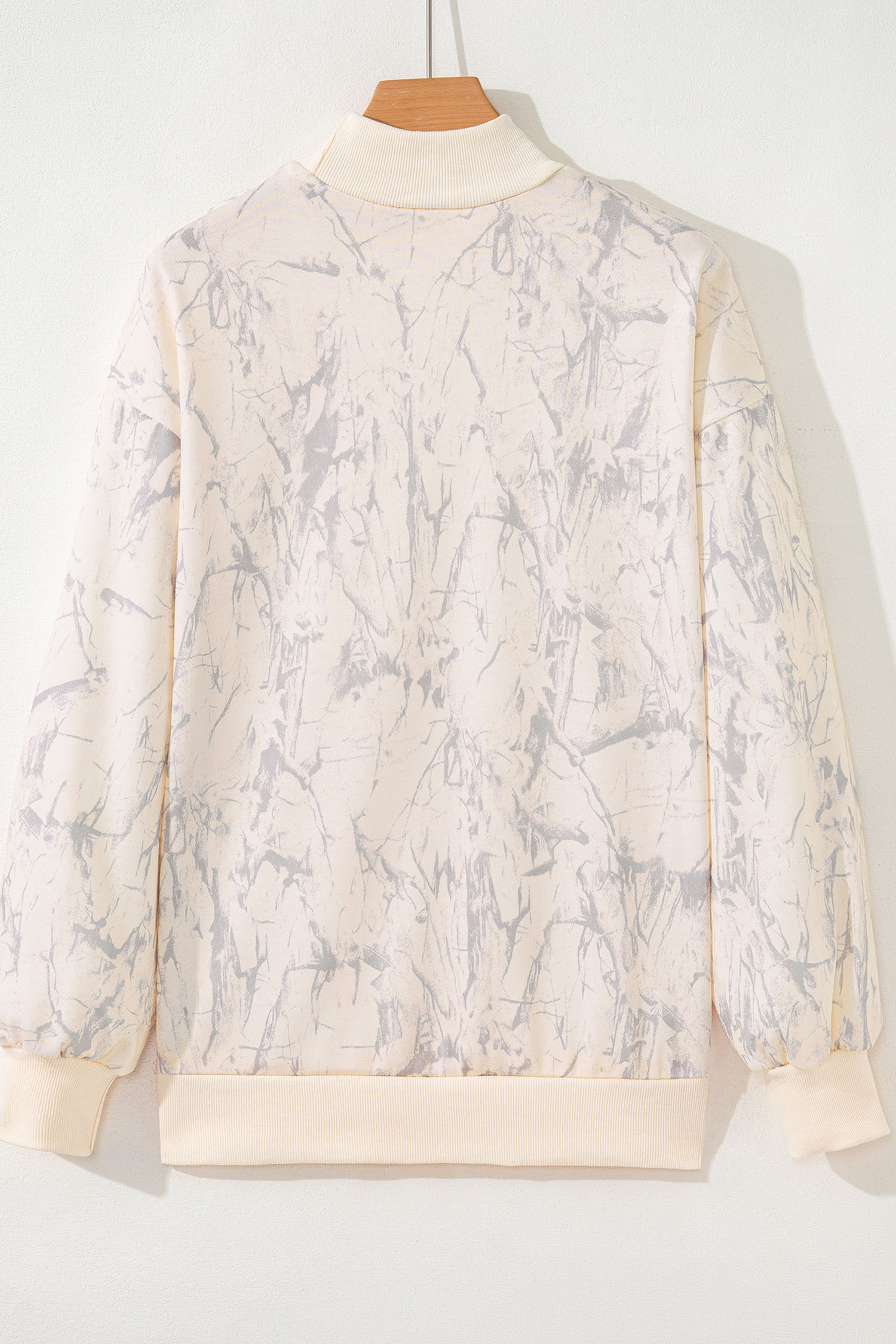 Khaki TEXAS Embroidered Camo Mock Neck Sweatshirt