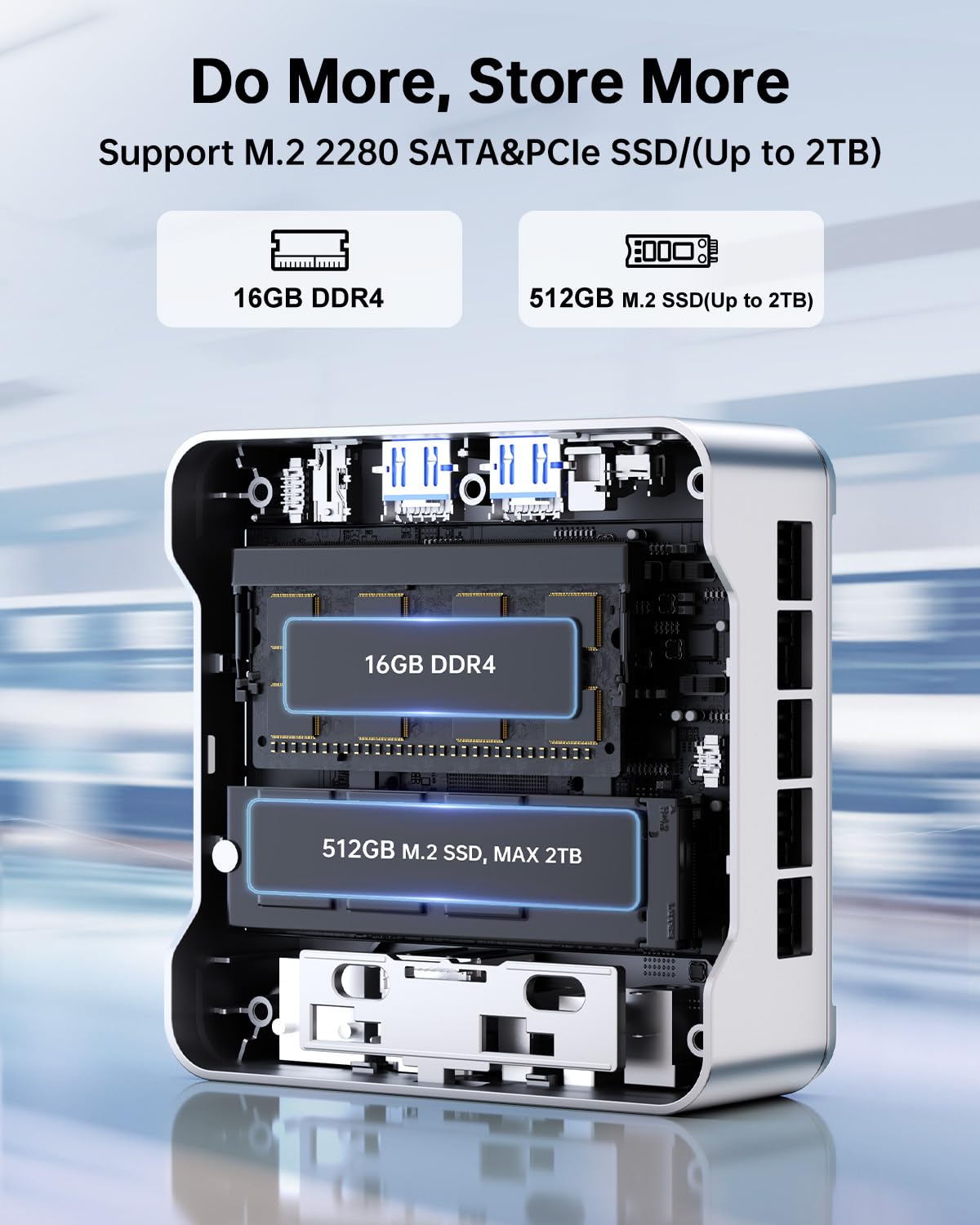 KAMRUI GK3Plus Mini PC, 16GB RAM 512GB M.2 SSD Mini Computers