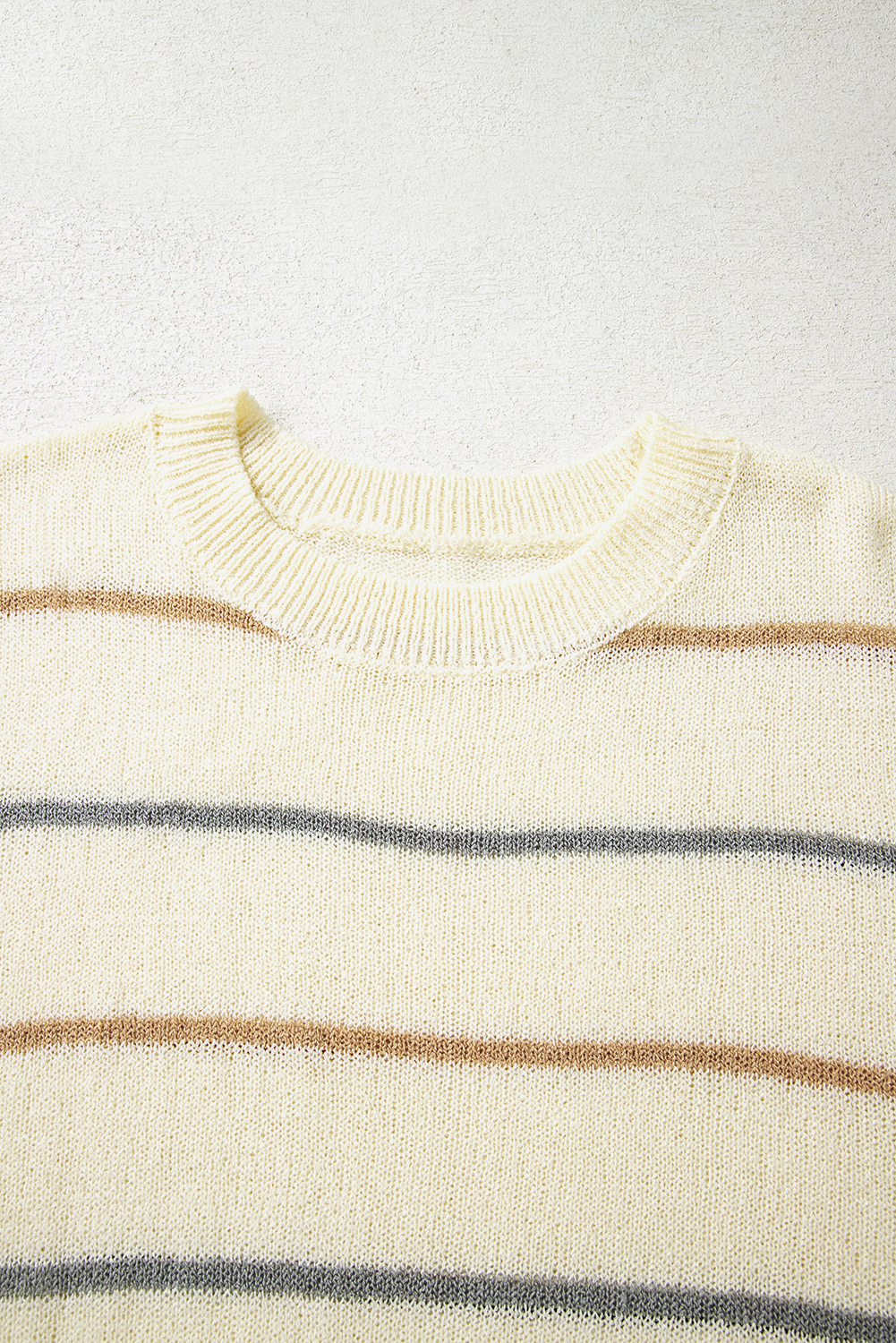 Multicolour Striped Buttoned Front V Neck Drop Shoulder Cardigan Sweater