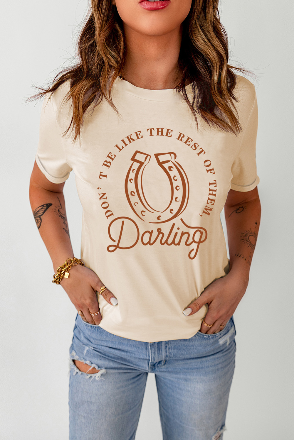 Khaki DO NOT BE LIKE THE REST OF THEM Darling Graphic Tee