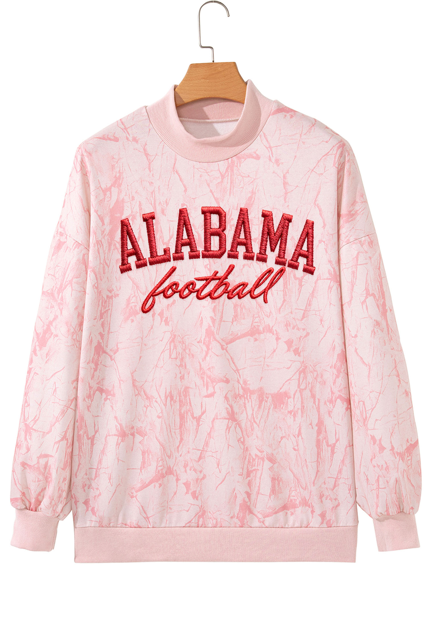 Khaki TEXAS Embroidered Camo Mock Neck Sweatshirt