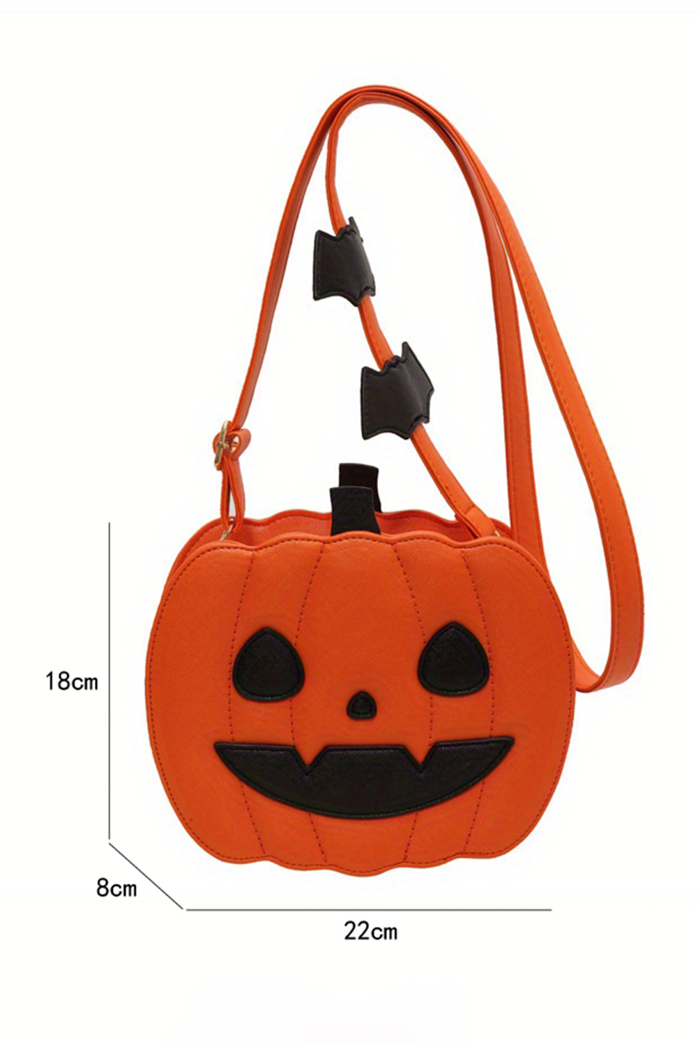 Carrot Devilish Halloween Pumpkin PU Leather Stitched Shoulder Bag