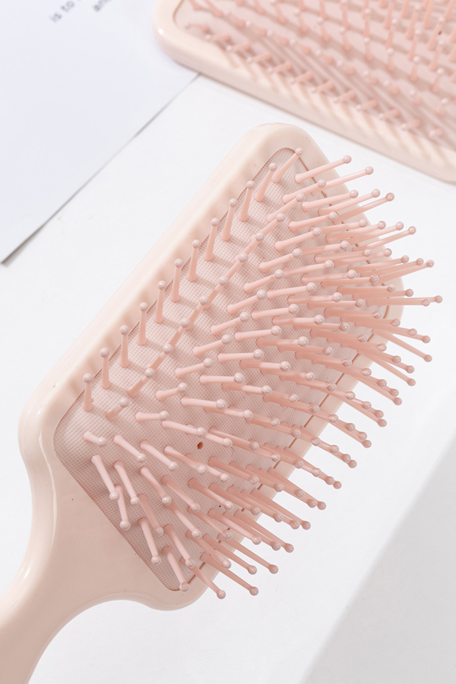 Peach Blossom 3D Flower Butterfly Printed Large Detangle Paddle Hair Brush Comb