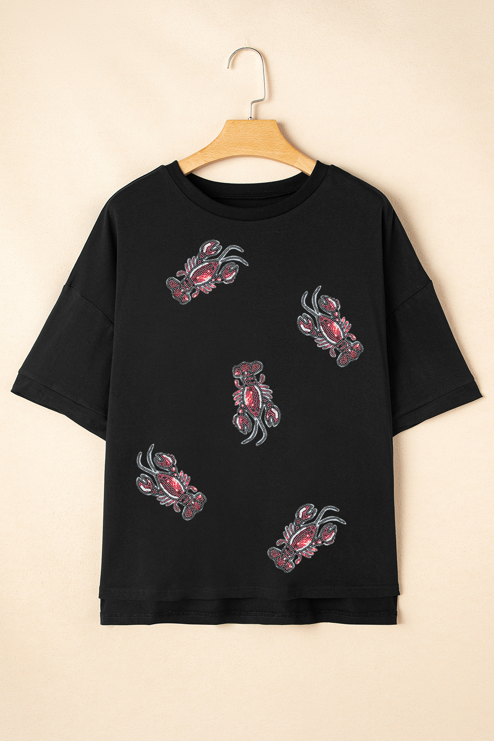 Black Sequin USA Bow Graphic Independence Day T Shirt