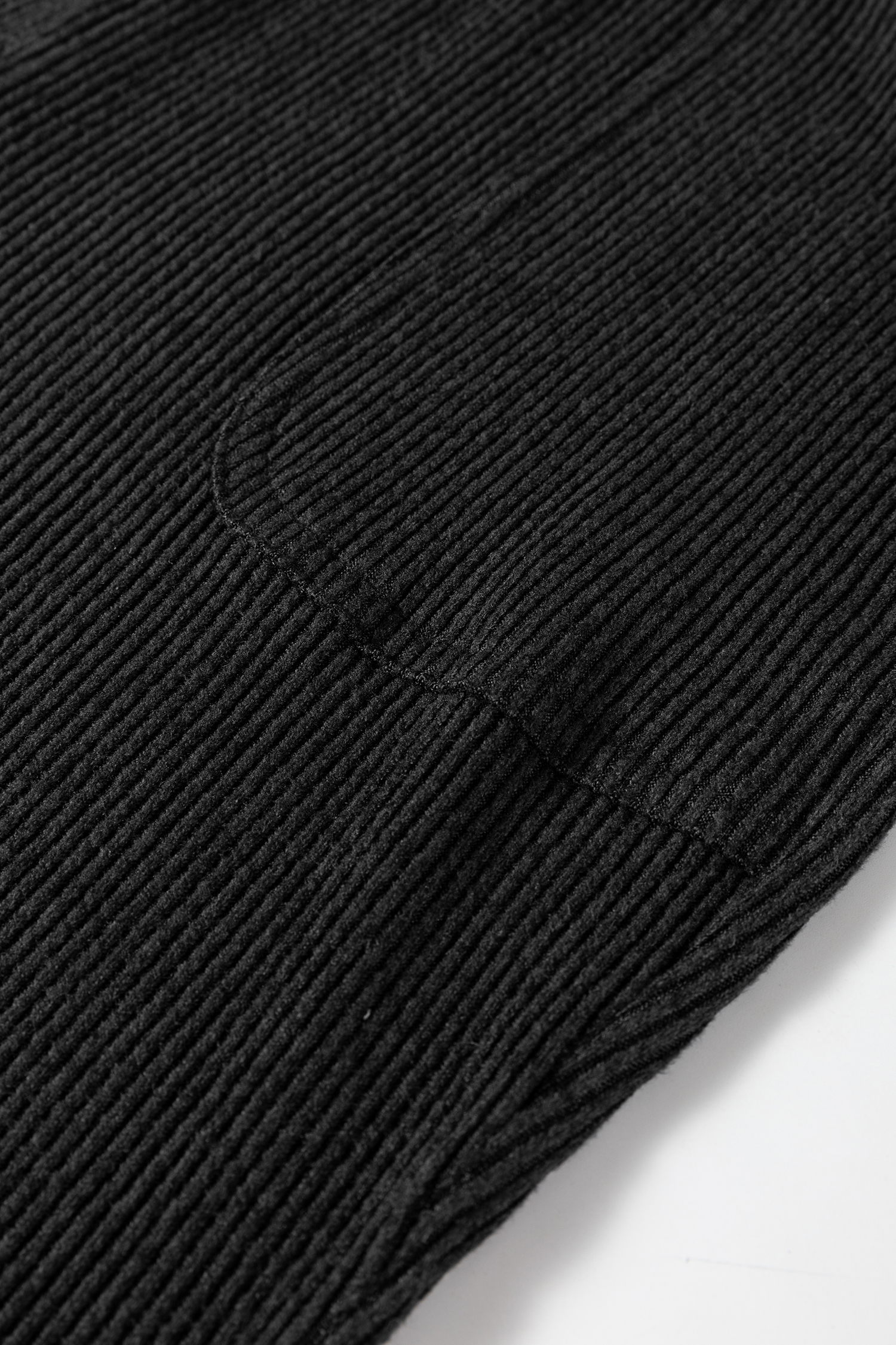 Black Ribbed Drawstring Active Jogger Pants