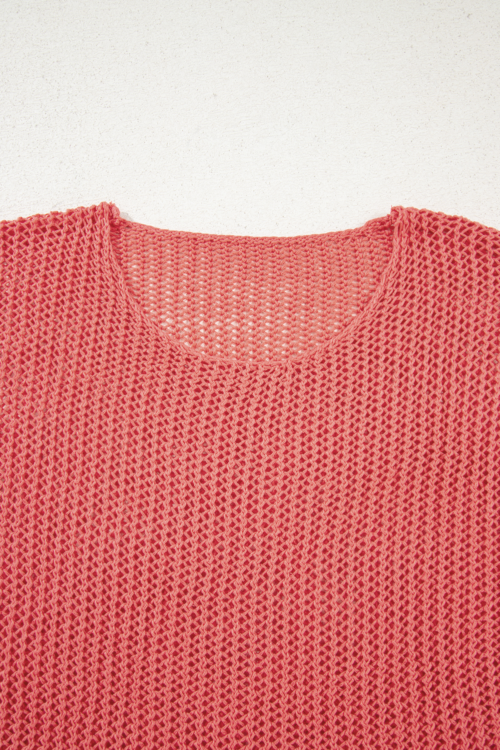 Coral Crochet Hollow-out Jumper Top Sweater
