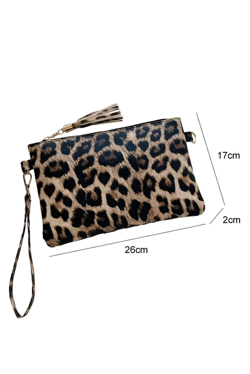 Chestnut Leopard/Cow Print Wrist Strap Zipped Wallet