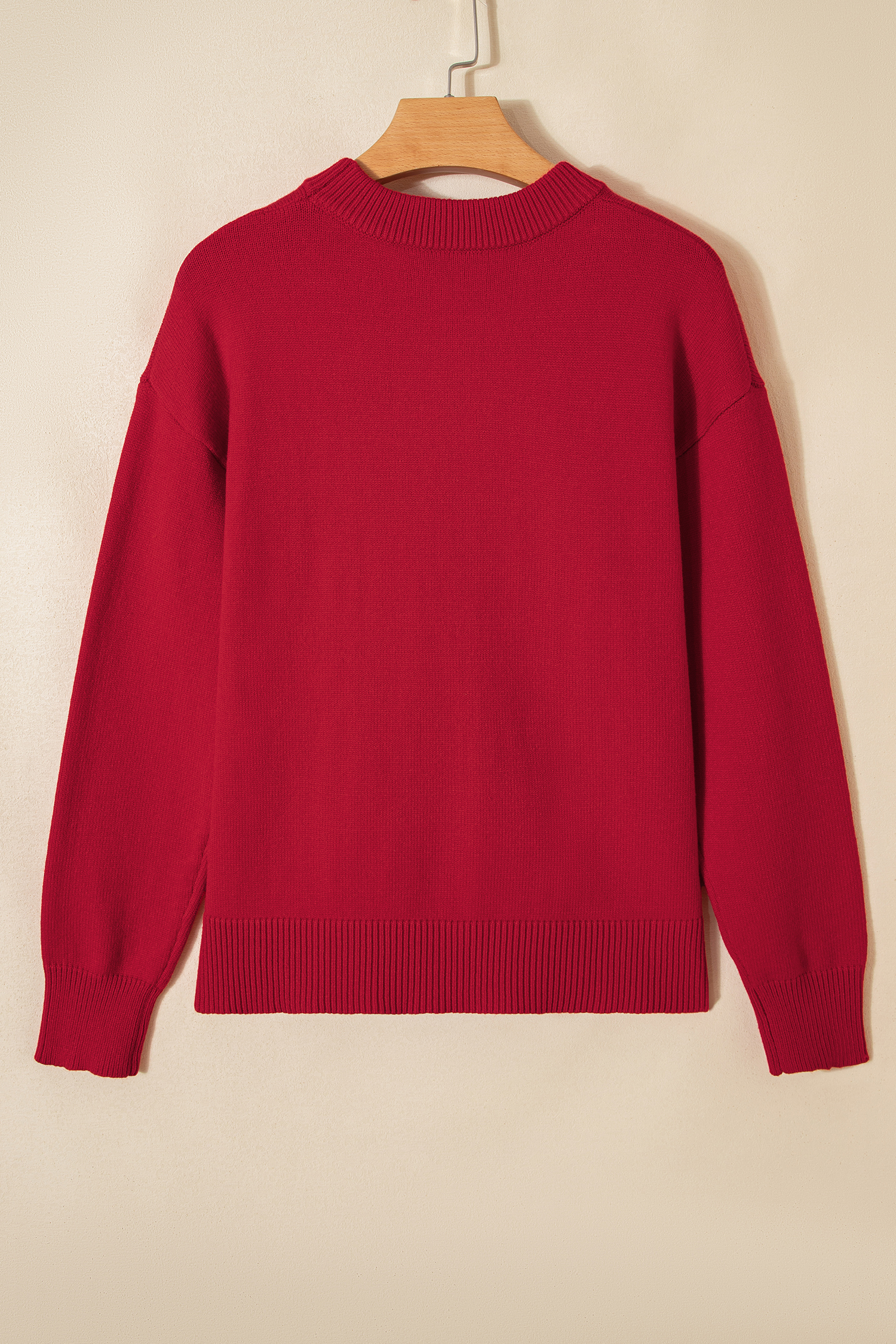 Rose Red Sequined Bow Graphic Christmas Holiday Sweater