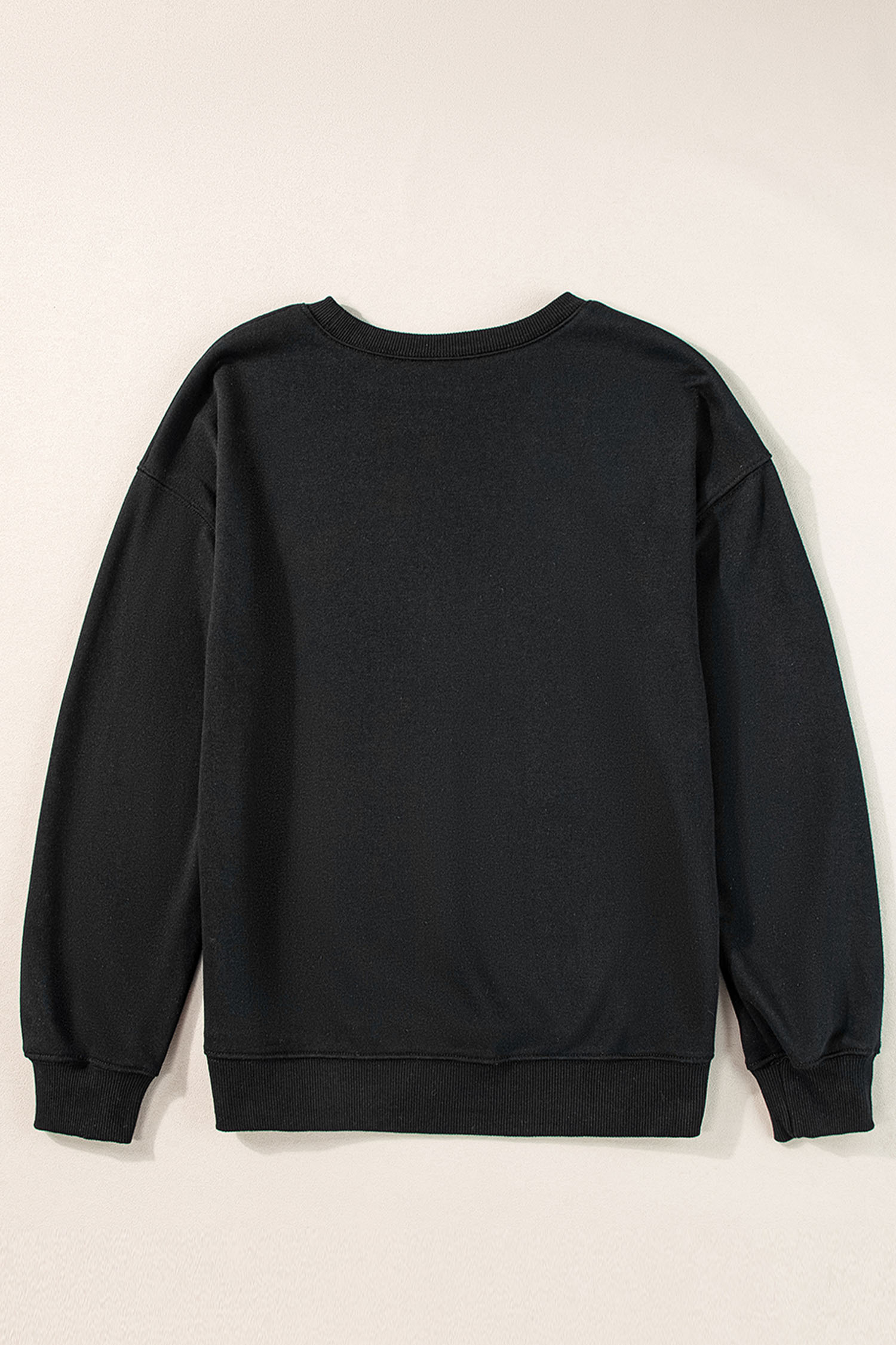 Black GAME DAY Embroidered Graphic Casual Pullover Sweatshirt