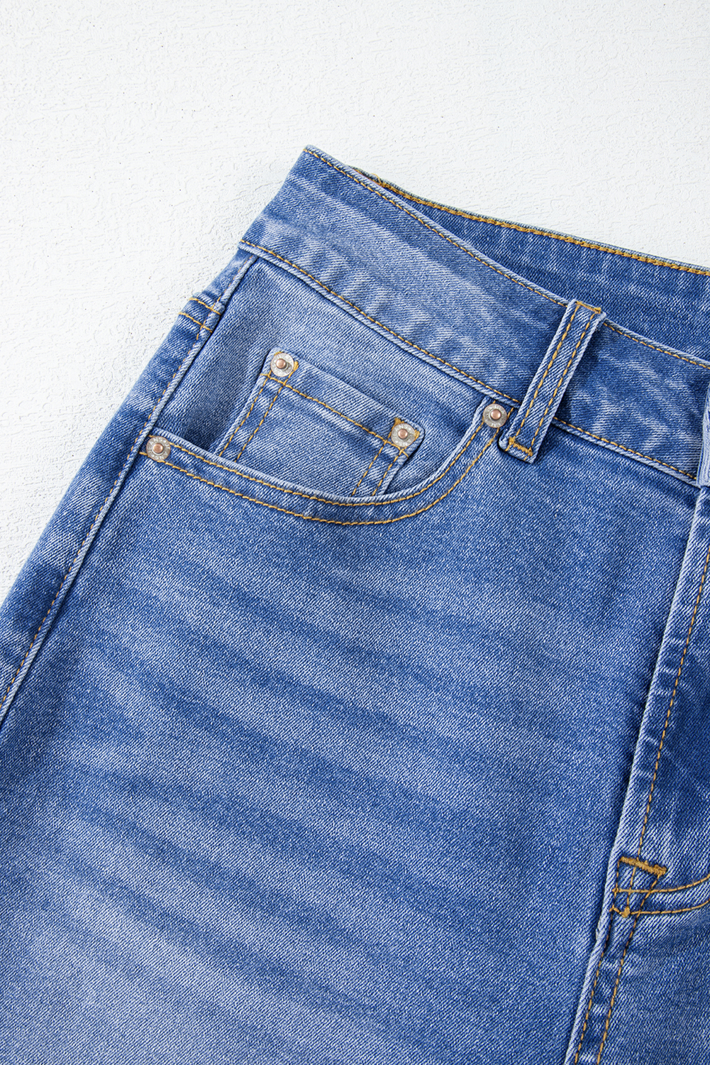 Real Teal Raw Hem Unique Cuffs Straight High Rise Loose Jeans